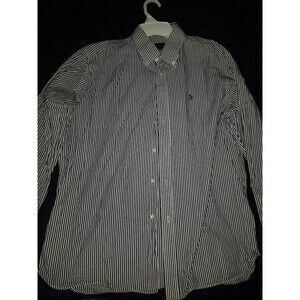 Ralph Lauren Polo Black and White Stripe Dress Shirt Made in USA
